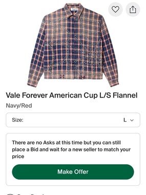 Vale Forever Navy and Red Plaid Long-Sleeve Flannel Shirt